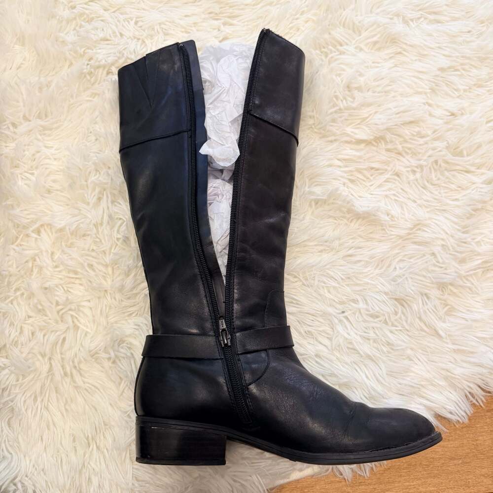 Lauren Ralph Lauren Mesa Black Leather Equestrian Riding Boots - Picture 4 of 7